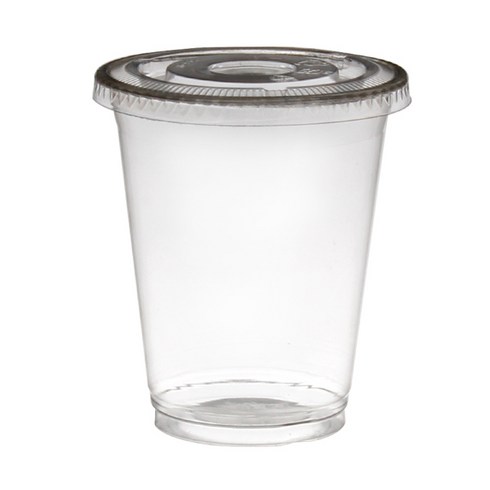 PET 아이스컵 92mm 420ml + 평뚜껑 세트, 1개, 100세트