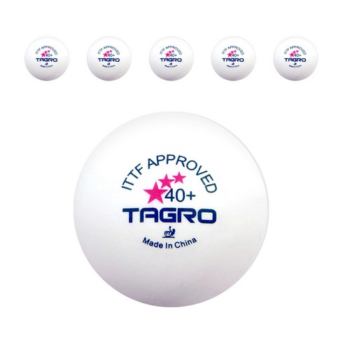 타그로 ABS 시합용 탁구공, 흰색, 6개입, 1개
