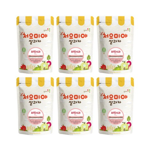 처으미야 - 쌀과자마을 처으미야 퍼핑 과자, 사과, 6개, 50g