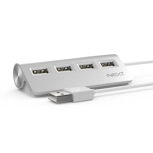 넥스트 USB 2.0 4포트 USB 허브 NEXT-214UH, 실버