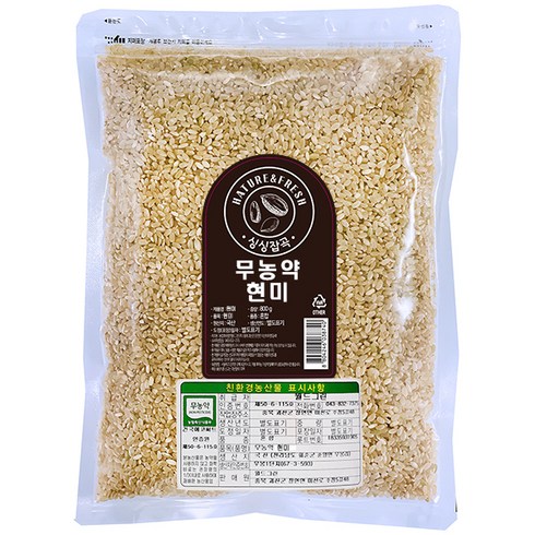 싱싱잡곡 무농약 현미, 800g, 1개