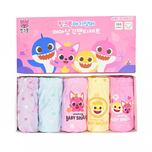 핑크퐁 여아용 삼각팬티 5종 세트