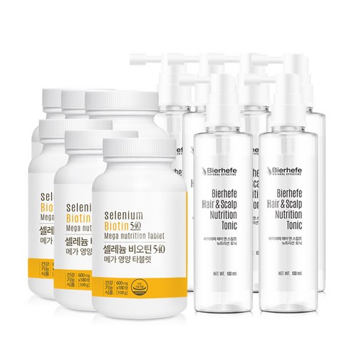 비어헤페 맥주효모 헤어토닉 100ml x 6p + 영양타블렛 108g x 6p, 1세트