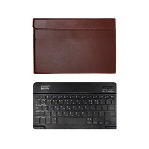azv 키보드 - AZV 갤럭시탭 S6 라이트 Lite 10.4 S펜 수납 가능 블루투스 키보드 케이스 + 블루투스 키보드 + 충전기케이블 + 키스킨 세트, 브라운, 블랙