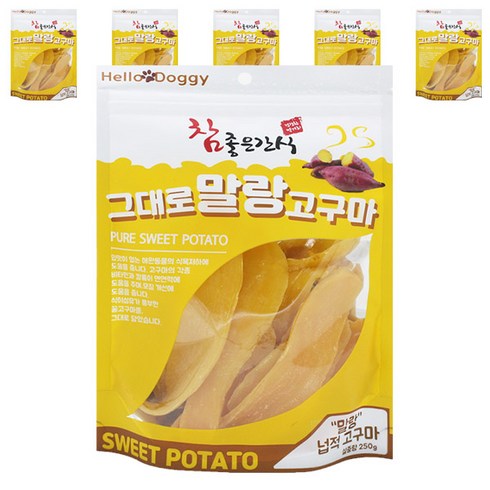 2023년 가성비 최고 강아지간식 - 참좋은간식 그대로 말랑 넙적 고구마 건조간식 250g, 고구마맛, 6개