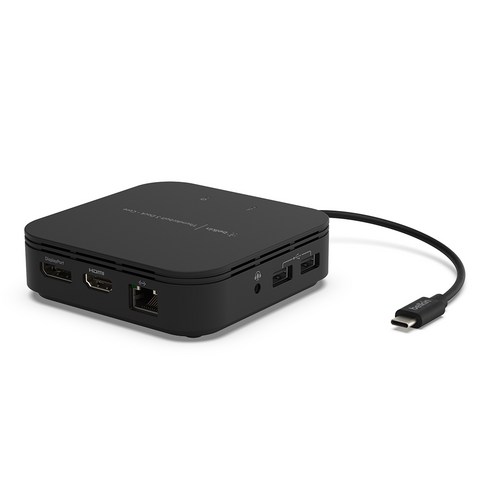 벨킨 7 in 1 USB-C 썬더볼트 3 독 코어 맥 윈도우 노트북 멀티 허브 F4U110bt, 블랙