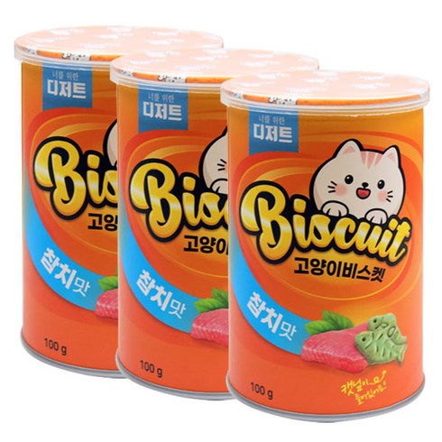 너를위한디저트 고양이 캣닢 비스켓 참치 100g, 참치맛, 3개