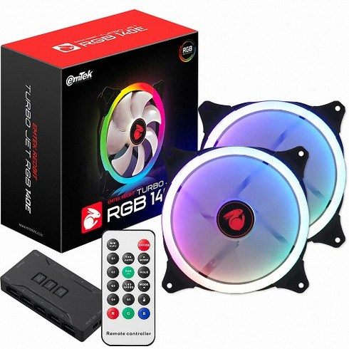 이엠텍 REDBIT TURBO JET FAN 140E 2p + Controller 케이스 쿨러, 1개