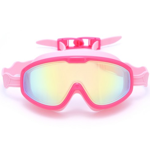 요바프 자외선차단 아동용 미러렌즈 물안경, 핑크