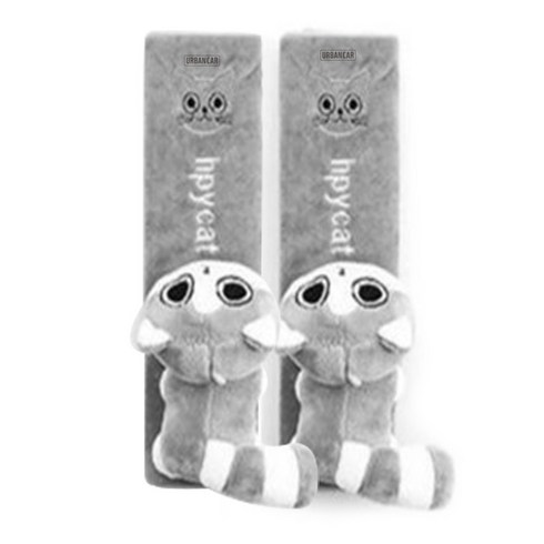 어반카 캐릭터 안전벨트커버, 해피캣 그레이, 2개