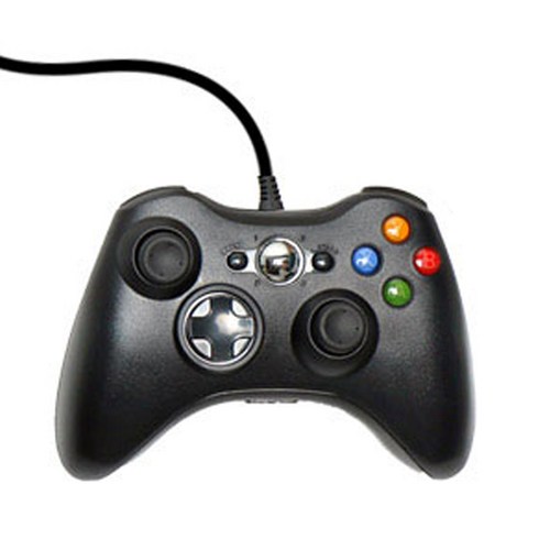 XBOX 360 PC 호환 유선 조이스틱 블랙, 1개