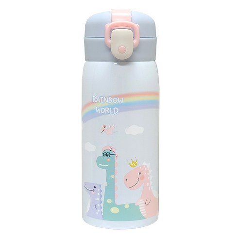 푸코 리틀 디노 원터치 보온보냉 텀블러, blue, 350ml