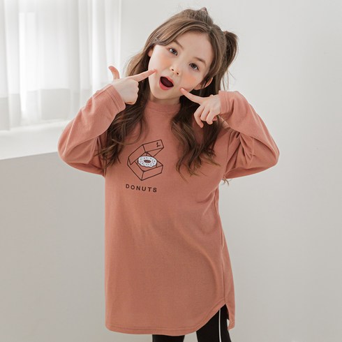 릴리푸리 여아용 도너츠 롱 티셔츠