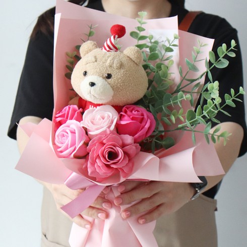 모리앤 19곰 테드곰 인형꽃다발, 레드(테드)
