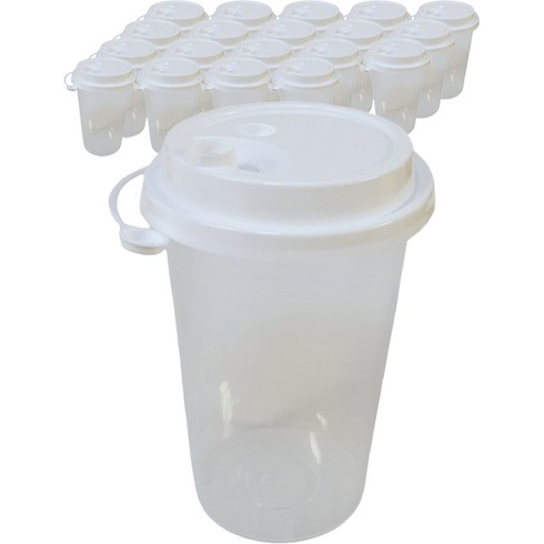 2023년 가성비 최고 리유저블컵 - 생활을그리다 다회용 리유저블 컵 500ml + 일반 뚜껑 세트, 20세트