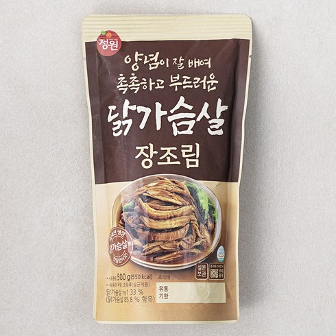 정원 양념이 잘배여 촉촉하고 부드러운 닭가슴살 장조림, 1개, 500g