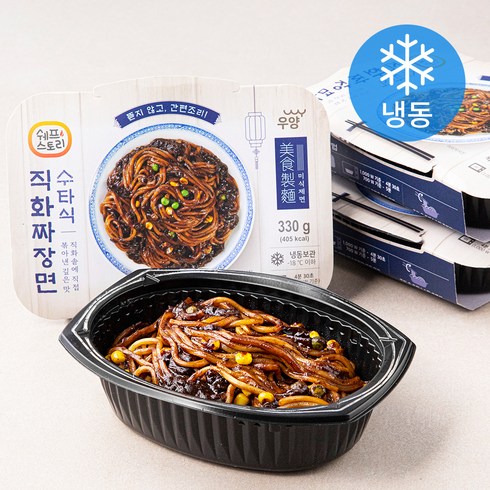 짜장면 - 쉐프스토리 수타식직화짜장면 (냉동), 330g, 4개