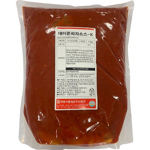 피자소스 - 태원식품 테이준 피자소스 K, 1개, 3kg