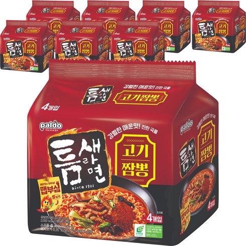 틈새라면 - 틈새라면 팔도 고기짬뽕 120g, 32개