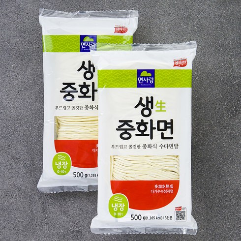 면사랑 생 중화면, 500g, 2개