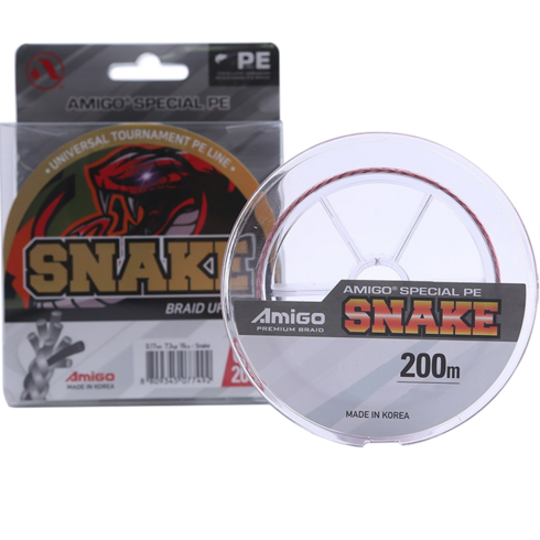 2023년 가성비 최고 스퀴드매니아합사 - 아미고 스네이크 무늬오징어 에깅 한치 쭈꾸미 갑오징어 합사 낚싯줄 200m, 혼합색상