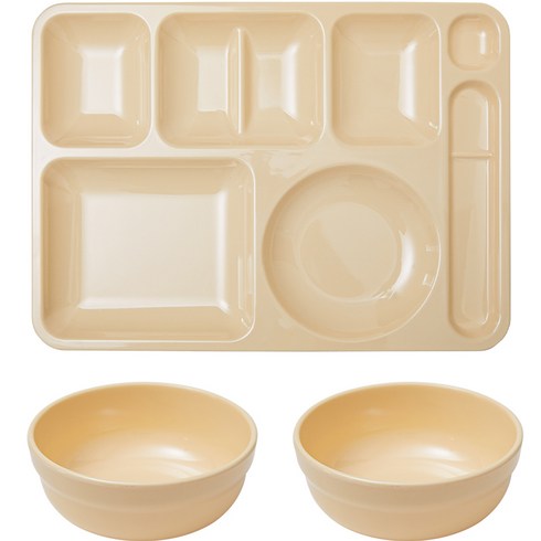 식판의고수 한식 식판 + 한식볼 2p 세트, 바닐라 아이스크림