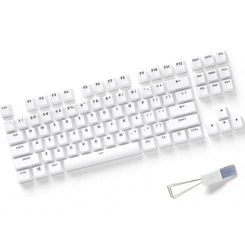 로지텍 G713 G715 오로라 컬렉션 게이밍 키보드 키캡, 텐키리스, 화이트, 943-000876