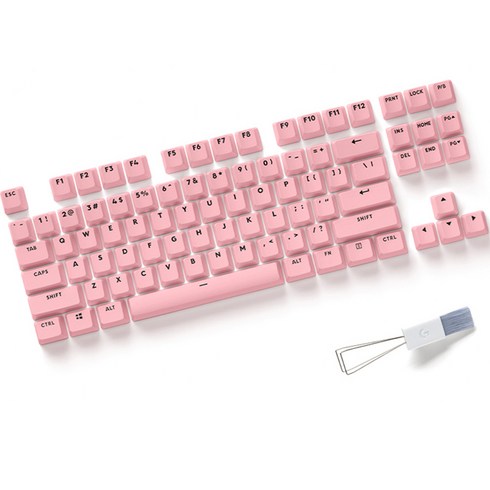 로지텍 G713 G715 오로라 컬렉션 게이밍 키보드 키캡, 텐키리스, 핑크, 943-000878