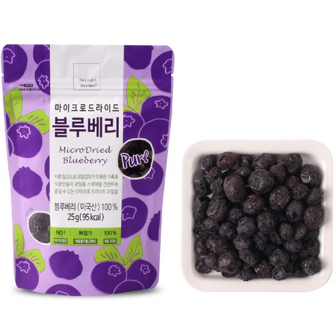 2023년 가성비 최고 블루베리 - 딜라잇가든 마이크로드라이드 블루베리, 25g, 1개