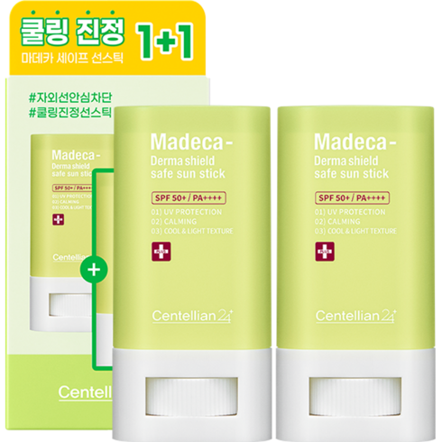 센텔리안24 마데카 더마 쉴드 세이프 선스틱 1 + 1 SPF 50+ PA++++, 40g, 1개