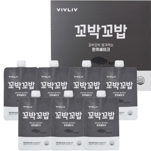 꼬박꼬밥 식사대용 흑임자블랙 맛 한끼 쉐이크, 40g, 7개