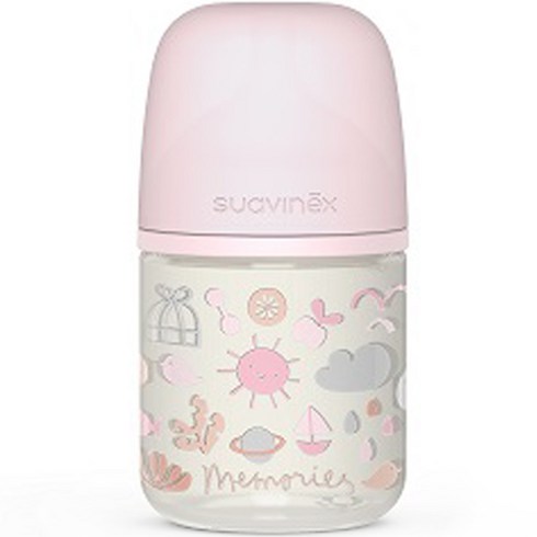 스와비넥스 신생아용 안심 유리젖병, 메모리즈 핑크, 120ml, 1개