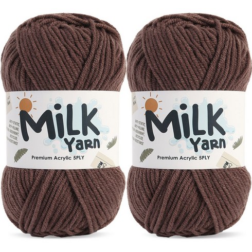 니뜨 밀크얀 뜨개실 50g, 57 코코아, 2개