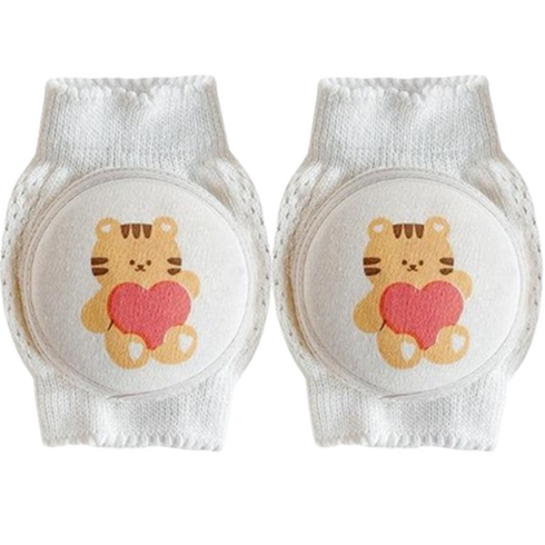 돗투돗 유아용 프린팅 2중 구름 스펀지 무릎보호대, 하트허그돗범이, 1세트