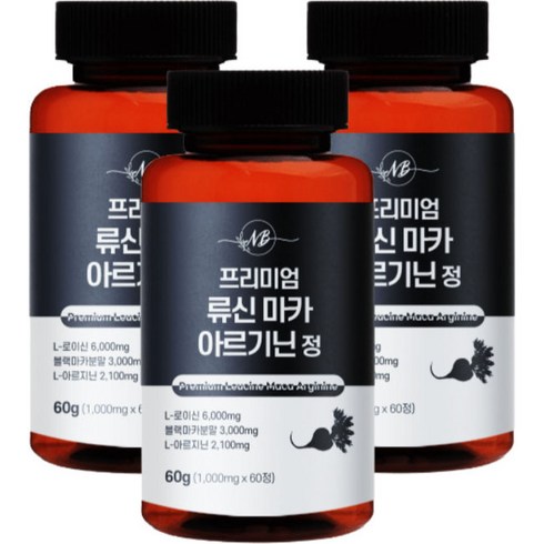 프리미엄 류신 마카 아르기닌 정 60g, 60정, 3개