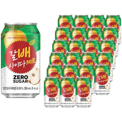 해태htb 갈배사이다 제로, 355ml, 24개