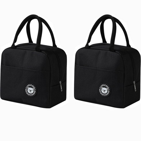 휴대용 도시락 보온보냉 가방 2p, 블랙
