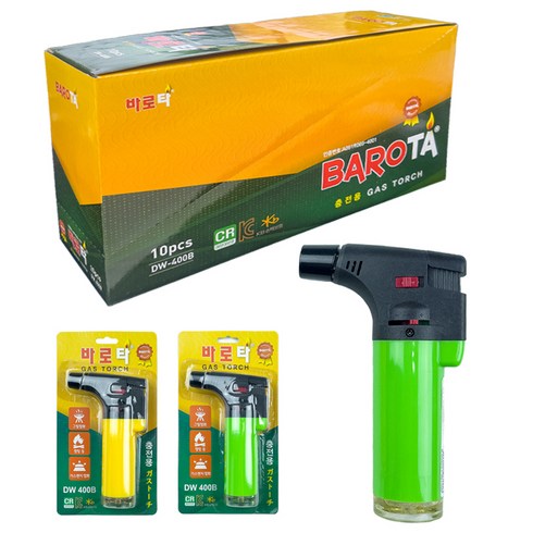 2023년 가성비 최고 가스토치 - 바로타 충전식 요리 캠핑용 미니토치, 랜덤발송, 10개