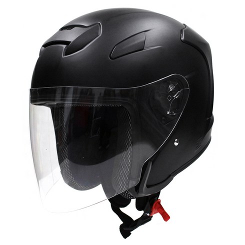 RAON S4 오픈페이스 오토바이 헬멧, XL, 무광블랙