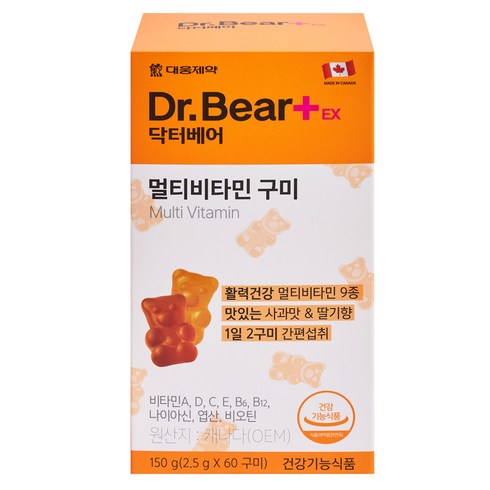 닥터베어 멀티비타민 구미 60p, 60정, 150g, 1개