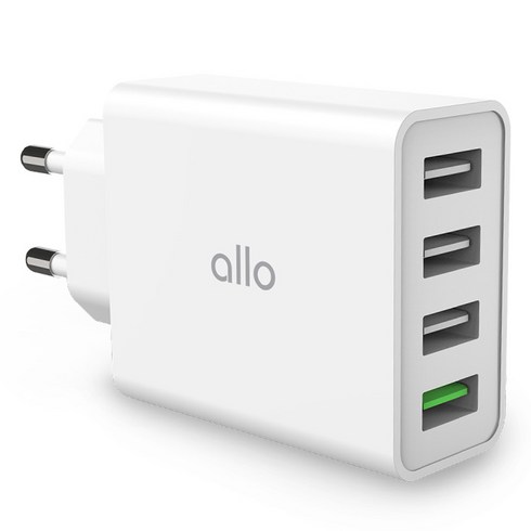 allo1001wqc - 알로코리아 터보 4포트 35W QC3.0 고속 멀티충전기 UC435QC, 화이트, 1개