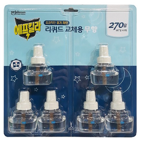 에프킬라리퀴드 - 에프킬라 리퀴드 교체용 무향 리필 6p, 198ml, 1개