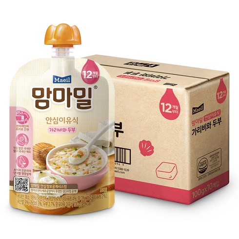 맘마밀 매일 안심이유식, 혼합맛(가리비/두부), 100g, 10개