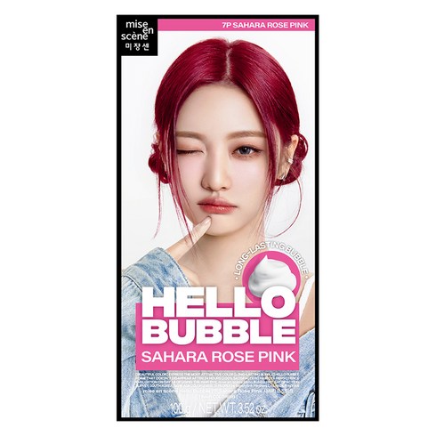 미장센헬로버블 - 미쟝센 뉴 헬로버블 염모제, 7P사하라로즈핑크, 100g, 1개
