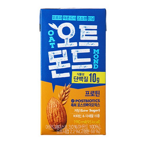 오트몬드프로틴 - 롯데칠성음료 오트몬드 프로틴, 190ml, 24개