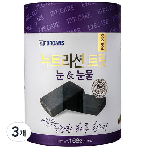 2023년 가성비 최고 강아지눈영양제 - 포켄스 강아지 영양제 뉴트리션 트릿, 눈&눈물, 3개, 눈물 개선/눈건강