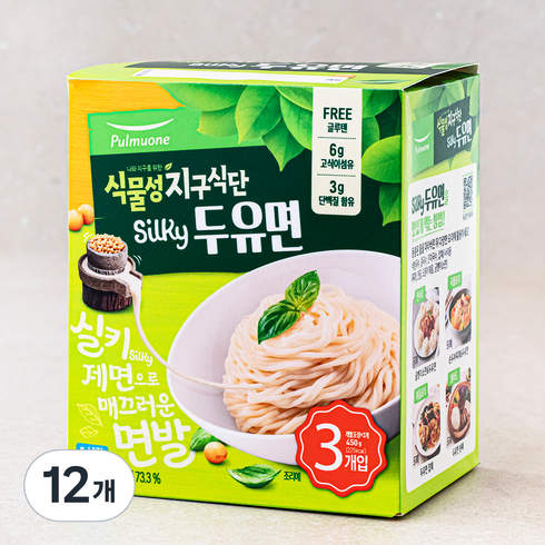 두유면 - 풀무원 식물성 지구식단 실키 두유면, 150g, 12개