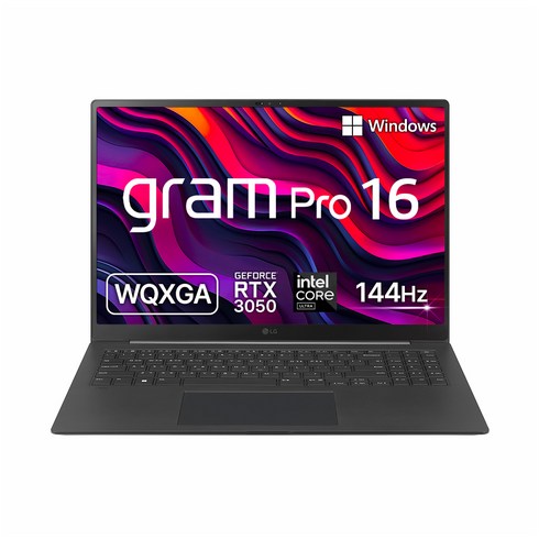 16z90sp-ea5bk - LG전자 그램 Pro 16 코어 울트라7 RTX3050, 옵시디안 블랙, 512GB, 32GB, WIN11 Home, 16Z90SP-ED7BK