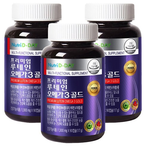 뉴트리디데이 프리미엄 루테인 오메가3 골드, 90정, 3개