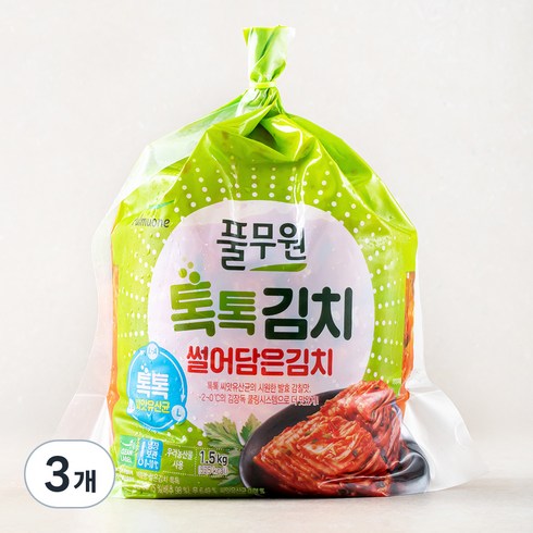 풀무원 톡톡김치 썰어담은김치, 1.5kg, 3개